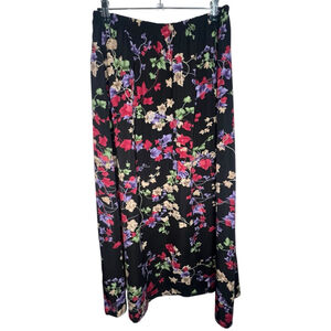 Two Twenty Collection Vintage Floral Pattern Black Maxi Skirt